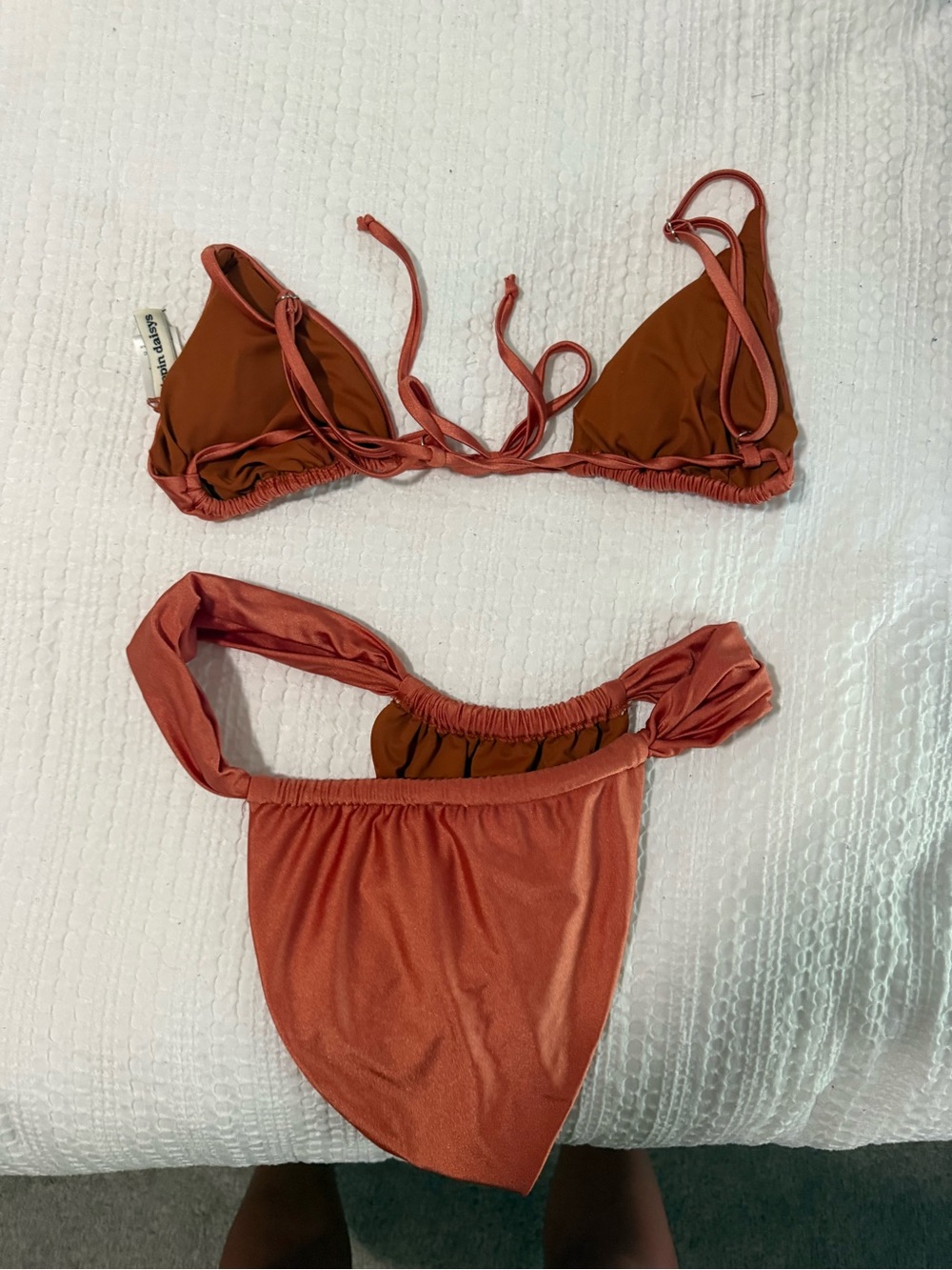 Daisy Rust Orange Triangle String Bikini Set - Picture 2 of 3